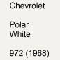 Preview: Chevrolet, Polar White, 972 (1968).